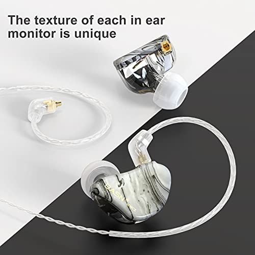 BASN MMCX Triple Driver in-Ear Monitors with Rich Bass, HiFi Stereo IEM Earphones with Upgraded Detachable Cables for Audiophiles Musicians (Porcelain White)