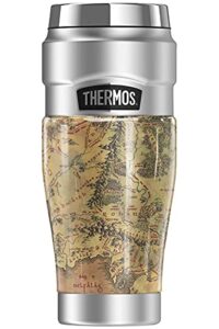 thermos the lord of the rings map of middle earth stainless king stainless steel travel tumbler, vacuum insulated & double wall, 16oz