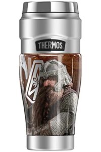 thermos the lord of the rings gimli stainless king stainless steel travel tumbler, vacuum insulated & double wall, 16oz