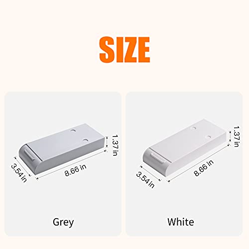 (2 Pack) Under Desk Drawer, Premium Under Desk Storage, Hidden Under Desk Storage Drawers, Desk Drawers with Self-Adhesive Glue, Suitable for Office, Home-use, School (White/Gray)