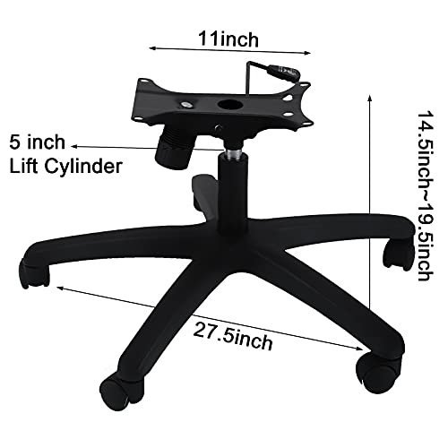 Pro Adjustable 28" Heavy Duty Replacement Office Chair Base/Gaming Chair Base/Computer Chair Base,Upgrade 330 Pounds Swivel Chair Base Replacement