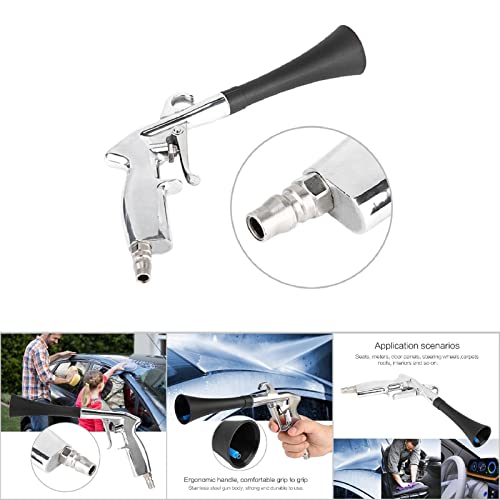 Cleaning Gun, Yctze Car Cleaning Gun Automobile Cleaning Machine Car Wash Tools High Pressure Automobile Interior Cleaning Gun Air Pulse Car Wash Tools(Trumpet Head) Horn Head) Car Cleaning Air Gun