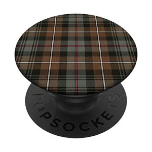 MacKenzie Weathered Brown Plaid Scottish Clan Tartan PopSockets Swappable PopGrip