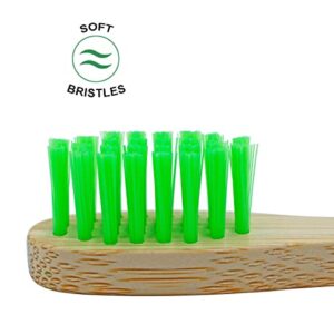 OUTIN Kids Bamboo Toothbrushes 10 Pack Soft Bristles, Children's Toothbrush Eco Friendly Biodegradable Wooden Handle Tooth Brush