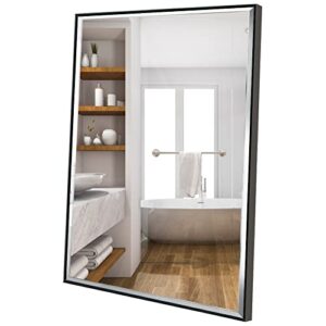 amazon brand – pinzon large makeup vanity mirrors, wall mirror for bathroom living room bedroom, 36x24 inch, black