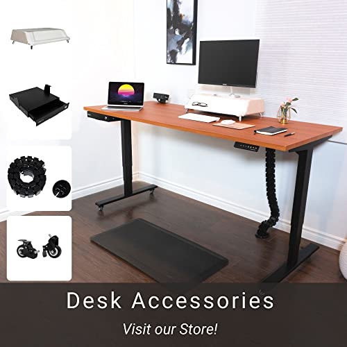 Progressive Desk 72 inch Standing Desk, Dual Motor 3 Stages Height Adjustable Large Electric Stand up Desk 72"x30" -Ebony Oak/Black