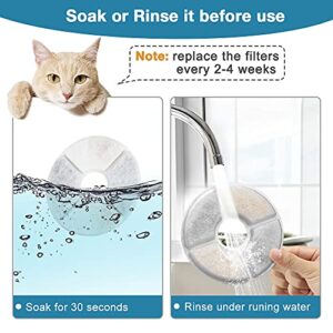 8-Pack Filters Compatible with Catit Senses Fountains and Catit Flower Fountains, Cat Water Fountain Replacement Filters, Pet Activated Carbon Filters