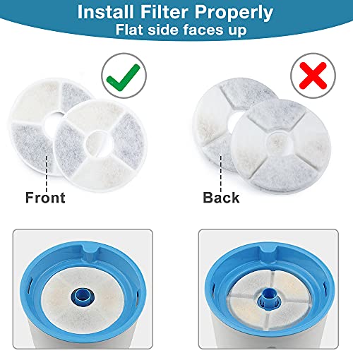 8-Pack Filters Compatible with Catit Senses Fountains and Catit Flower Fountains, Cat Water Fountain Replacement Filters, Pet Activated Carbon Filters