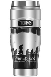 thermos the lord of the rings metallic fellowship silhouette stainless king stainless steel travel tumbler, vacuum insulated & double wall, 16oz