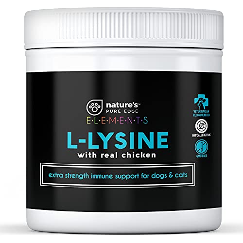 Original Extra Strength L-Lysine Powder for Cats and Dogs -Improved Immune Response, Respiratory Health, and Eye Function. All Natural Chicken for Flavor. Extra Large 125 Grams.