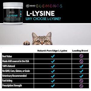 Original Extra Strength L-Lysine Powder for Cats and Dogs -Improved Immune Response, Respiratory Health, and Eye Function. All Natural Chicken for Flavor. Extra Large 125 Grams.