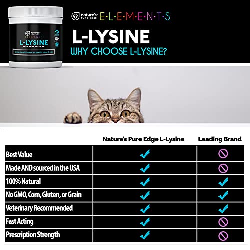 Original Extra Strength L-Lysine Powder for Cats and Dogs -Improved Immune Response, Respiratory Health, and Eye Function. All Natural Chicken for Flavor. Extra Large 125 Grams.