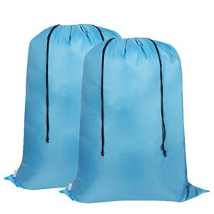 asonen travel dirty laundry bags 27 x 36 inch [2 pack] heavy duty drawstring organizer bag tear resistant clothes organization storage for home dorm camp trip college 68 x 90cm (blue)
