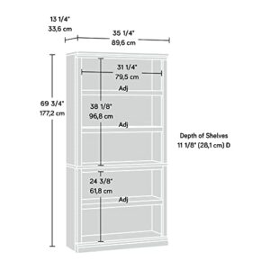 Sauder Edge Water Utility Stand - Chalked Chestnut Finish & Select Collection 5-Shelf Bookcase, Chalked Chestnut Finish