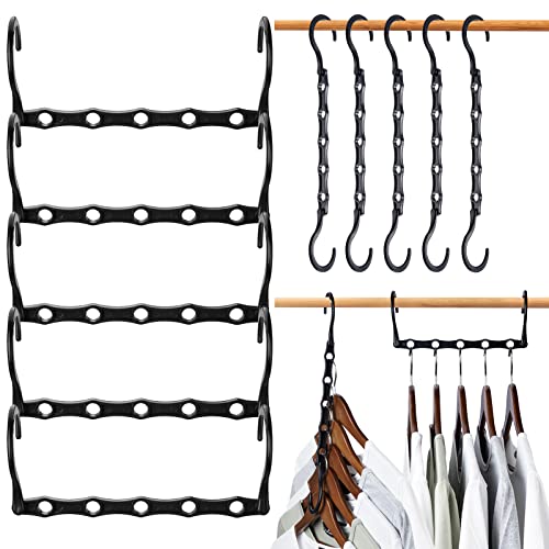 JDGOU Hangers Space Saving -10 Pack- Closet Organizers and Storage,Hanger Organizer Sturdy Plastic Collapsible Hangers, College Dorm Room Essentials Organization