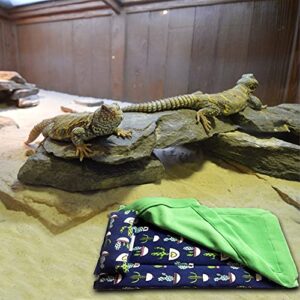 Bearded Dragon Bed Reptile Sleeping Bag with Pillow and Blanket Small Pet Warm Hide Habitat for Hamsters Lizards Bearded Dragon (Blue)