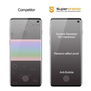 Supershieldz (2 Pack) Designed for Samsung Galaxy S10 Tempered Glass Screen Protector with (Easy Installation Tray), (Full Cover) (3D Curved Glass) Anti Scratch, Bubble Free (Black)