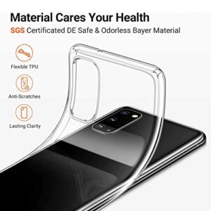 HHUAN Case for Oukitel C21 Pro (6.39 Inch) with Tempered Glass Screen Protector, Clear Soft Silicone Protective Cover Bumper Shockproof Phone Case for Oukitel C21 Pro - WMA8