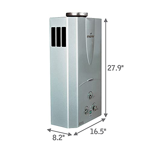 MAREY 4.2 GPM, 105,800 BTUs, Whole House solution, Digital Display, Outdoor Natural Gas Tankless Water Heater, Silver