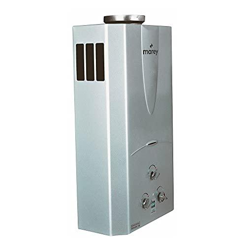 MAREY 4.2 GPM, 105,800 BTUs, Whole House solution, Digital Display, Outdoor Natural Gas Tankless Water Heater, Silver