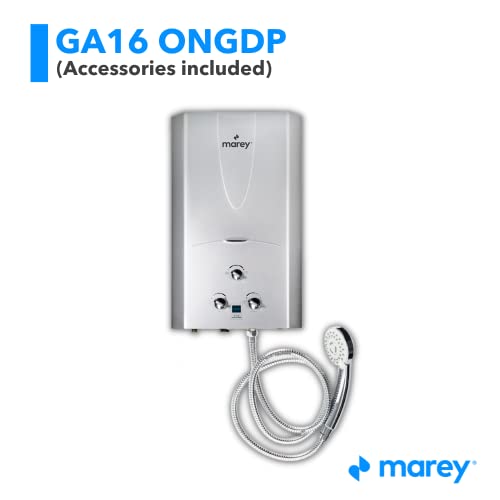 MAREY 4.2 GPM, 105,800 BTUs, Whole House solution, Digital Display, Outdoor Natural Gas Tankless Water Heater, Silver