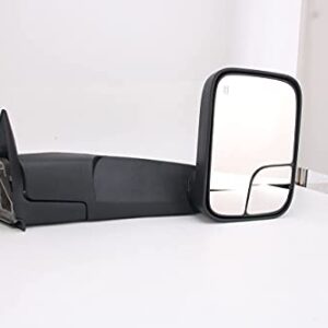 PZ TOWING MIRROR PAIR SET Replacement for 98-02 RAM 1500 2500 3500 Powered Heated Black