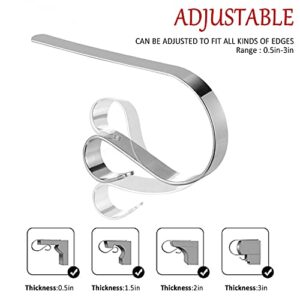 Christmas Stocking Hooks Set of 4 Multiple Uses Safety and Without Damage Adjustable Stocking Holder Home Kitchen Hanging Hooks Silver