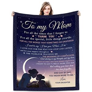 joyloce to my mom blanket from daughter - meaningful gifts for mom 60"x50", fleece throw blankets birthday gifts for women - mom gifts ideas from kids for her birthday, mothers day or christmas