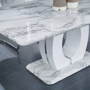 Global Furniture USA Dining Table, Marble