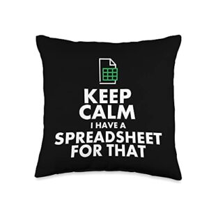 cool love accounting office meme coworker designs funny excel spreadsheets lover gift | accountant men women throw pillow, 16x16, multicolor