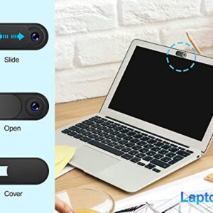 YAMXIN Laptop Camera Cover Slide 9 Pack(3 Large + 6 Small) Webcam Cover Fit Most Laptop, PC, Tablet (Black)