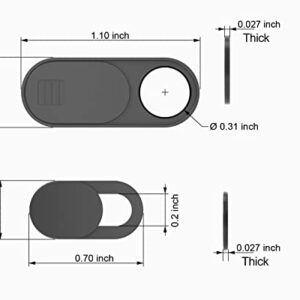 YAMXIN Laptop Camera Cover Slide 9 Pack(3 Large + 6 Small) Webcam Cover Fit Most Laptop, PC, Tablet (Black)