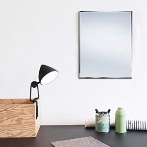 Amazon Brand – Pinzon Frameless Desk Mirror, Rectangle Beveled Edge Table Mirror, Tabletop Vanity Makeup Mirrors for Bathroom Bedroom Desk Stand Wall Hanging, 10.5x13 inch