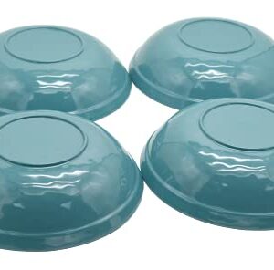 LOK-OSEMILE Gourmet Art Crackle 9" Melamine salad bowls and pasta Bowls -Aquamarine blue 45 Ounce - Set of 4