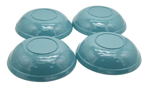 LOK-OSEMILE Gourmet Art Crackle 9" Melamine salad bowls and pasta Bowls -Aquamarine blue 45 Ounce - Set of 4