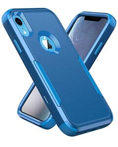 lfurxzek for iphone xr case heavy-duty tough rugged lightweight slim shockproof protective full body protection shockproof silicone case for iphone xr 6.1 inch blue