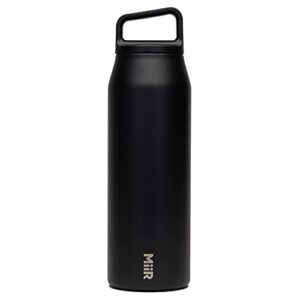 miir, wide mouth water bottle, vacuum insulated leakproof, stainless steel construction, black, 20 oz