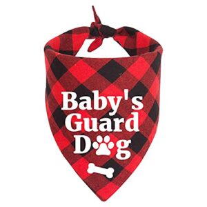 yhtwin funny cute red plaid cotton triangle pet dog bandanas, baby's guard security dog scarf accessories props decorations, dog birthday party photograph props for pet lovers owner gift