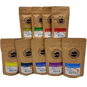 best coffee gift box set 9 assorted coffees . sumatra timor colombia ethiopia honduras mexico guatemala brazil peru. all amazing coffee from all over the world (9 pack whole beans assorted coffee 2oz)