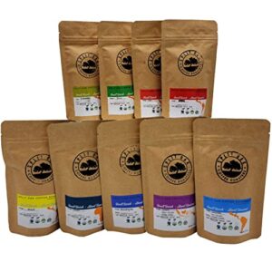 Best Coffee Gift Box Set 9 Assorted Coffees . Sumatra Timor Colombia Ethiopia Honduras Mexico Guatemala Brazil Peru. All Amazing Coffee from all Over the World (9 Pack Whole Beans Assorted Coffee 2oz)