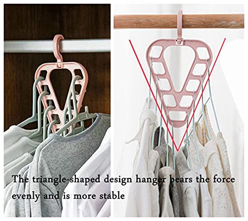 ZYDZ Closet Organizer Clothes Hangers, 6 Pack with 9 Holes Multifunctional Magic Space Saving Home Room Bedroom Organization and Storage for Wardrobe Heavy Clothes, Shirts, Pants, Dresses, Coats