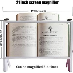 YXCKG Screen Magnifier Amplifier 2021 Newest Version, 3D 21 Inch Screen Magnifier for Laptop, Magnifying Glass for Reading, 3X Magnifier/Magnifying Sheet Fresnel Lens (Color : White)