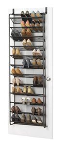 whitmor 36 pair over-the-door rack-gunmetal gray shoe organizer