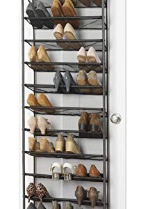 Whitmor 36 Pair Over-The-Door Rack-Gunmetal Gray Shoe Organizer