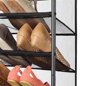 Whitmor 36 Pair Over-The-Door Rack-Gunmetal Gray Shoe Organizer