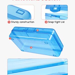 GAMENOTE Plastic Pencil Case Box with Lid Snap Closure, Large Capacity School Supplies Storage Organizer Box for Kids (1)