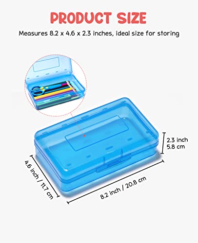 GAMENOTE Plastic Pencil Case Box with Lid Snap Closure, Large Capacity School Supplies Storage Organizer Box for Kids (1)