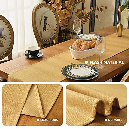 Table Runner Gold Long 72/96/108 Inches Linen Runners for Party Wedding