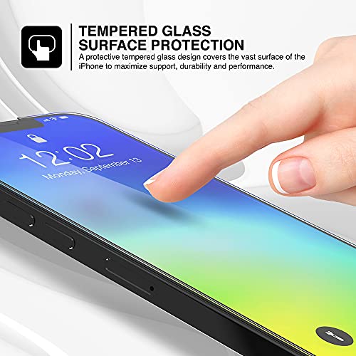 TETHYS 3 Pack Glass Screen Protector Compatible with iPhone 13 Pro Max 2021 6.7 Inch, Case Friendly Tempered Glass Film 9H Hardness HD Shield (Guidance Frame included)