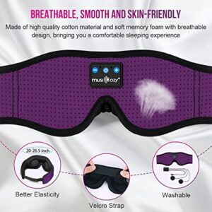 MUSICOZY Sleep Headphones Bluetooth Headband Breathable 3D Sleeping Headphones, Wireless Music Eye Mask Earbuds for Side Sleepers Women Office Air Travel Cool Tech Gadgets Unique Gifts, Pack of 2